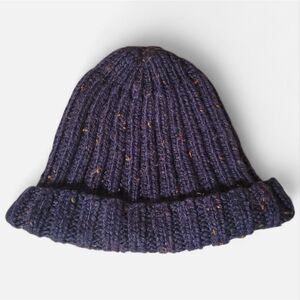Cozy Navy Blue Hand Knit Beanie